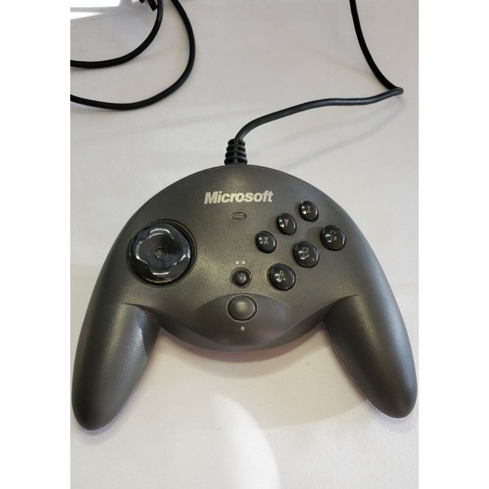 Vtg Microsoft SideWinder Gamepad USB Game Controller X08-09336 Black Not Tested